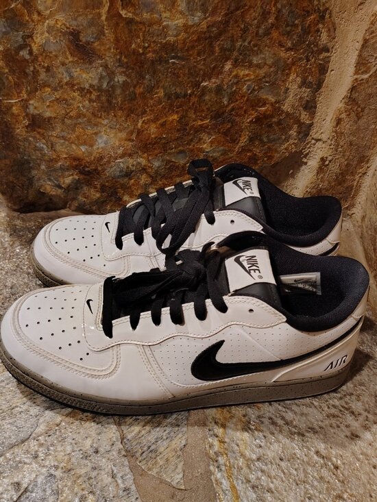 Nike Air Indee Patent Leather Sneakers 318488-101 White Black Cement Size 11 main image 9